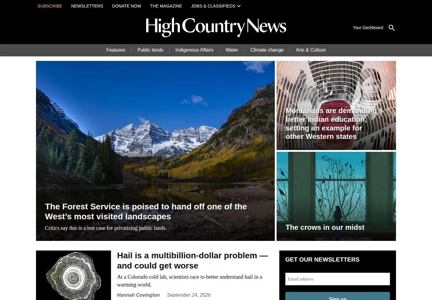 Screenshot of hcn.org