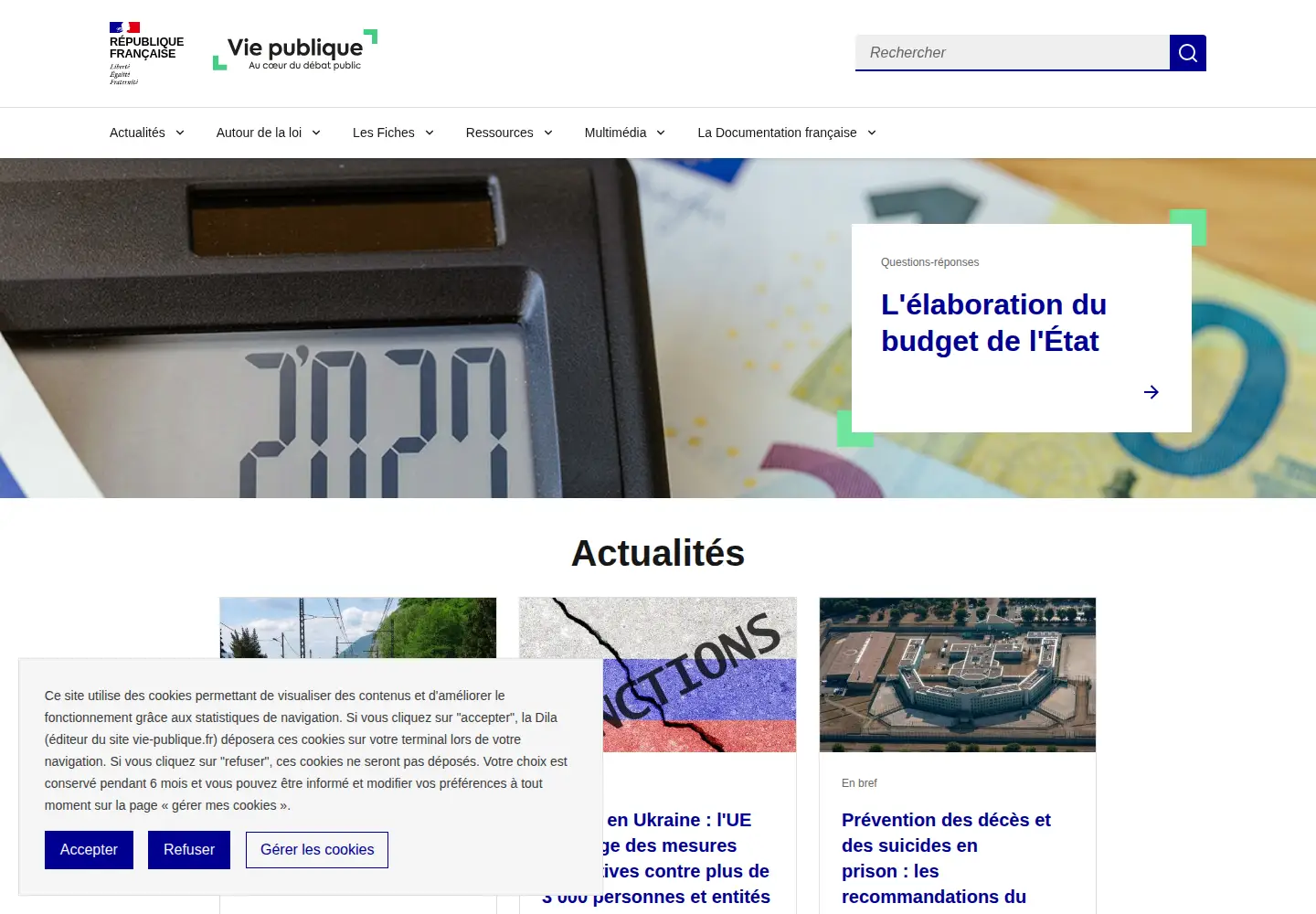 Screenshot of vie-publique.fr