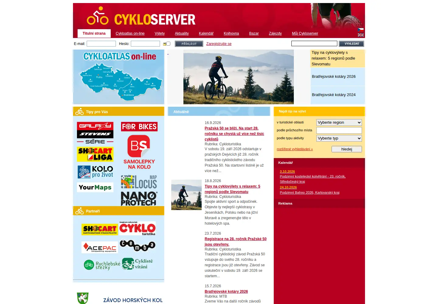 Screenshot of cykloserver.cz