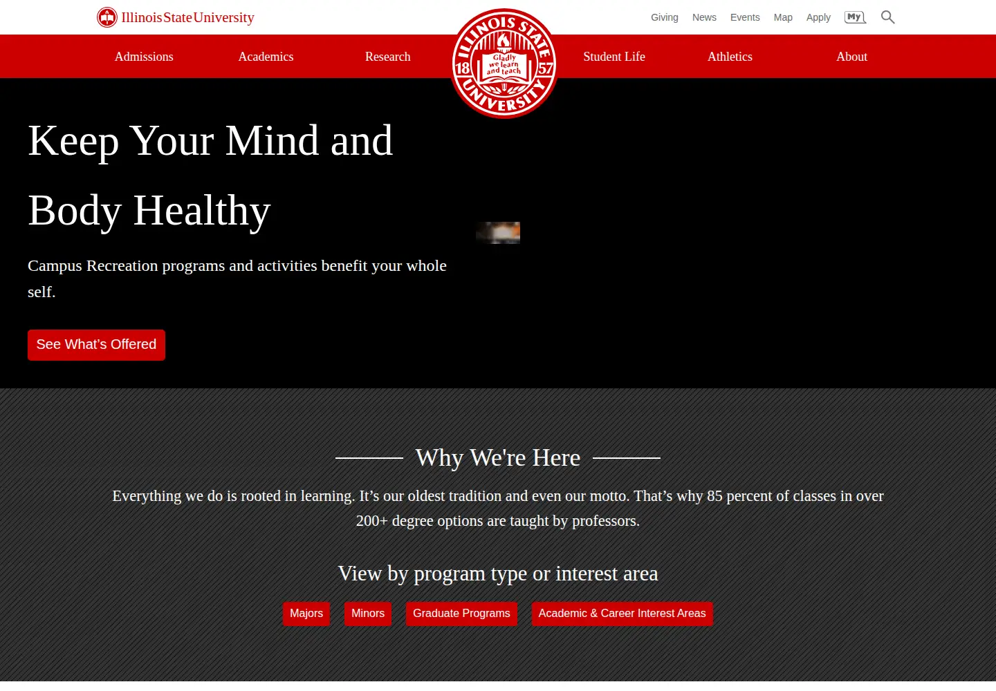 Screenshot of illinoisstate.edu