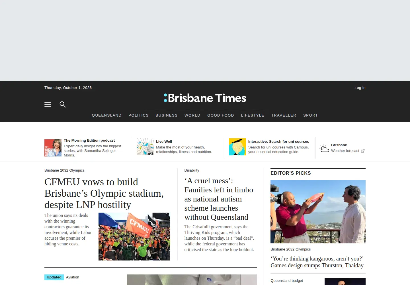 Screenshot of brisbanetimes.com.au