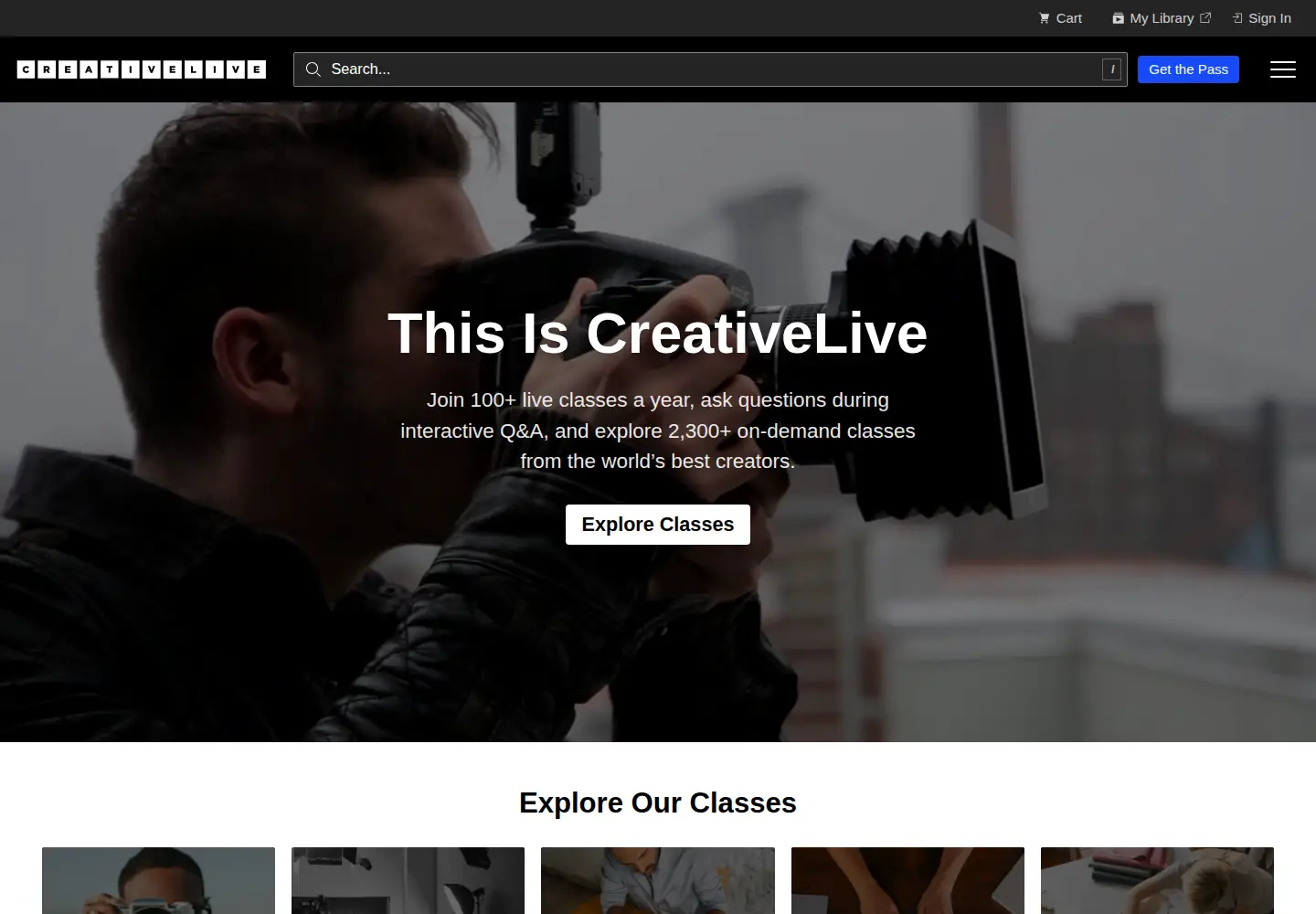 Screenshot of creativelive.com