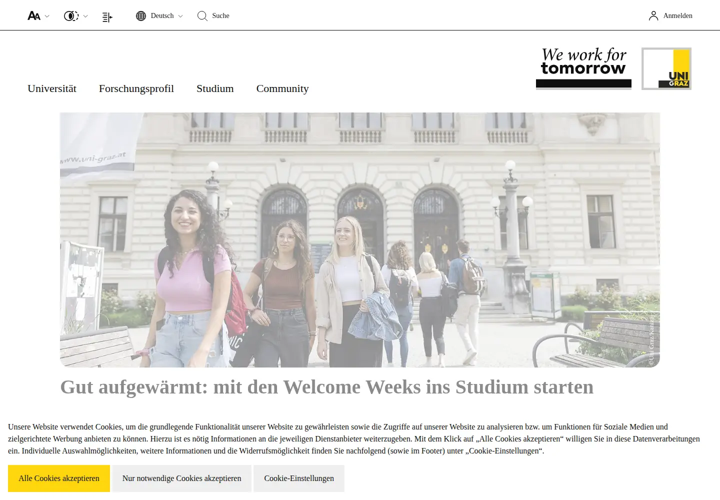 Screenshot of uni-graz.at