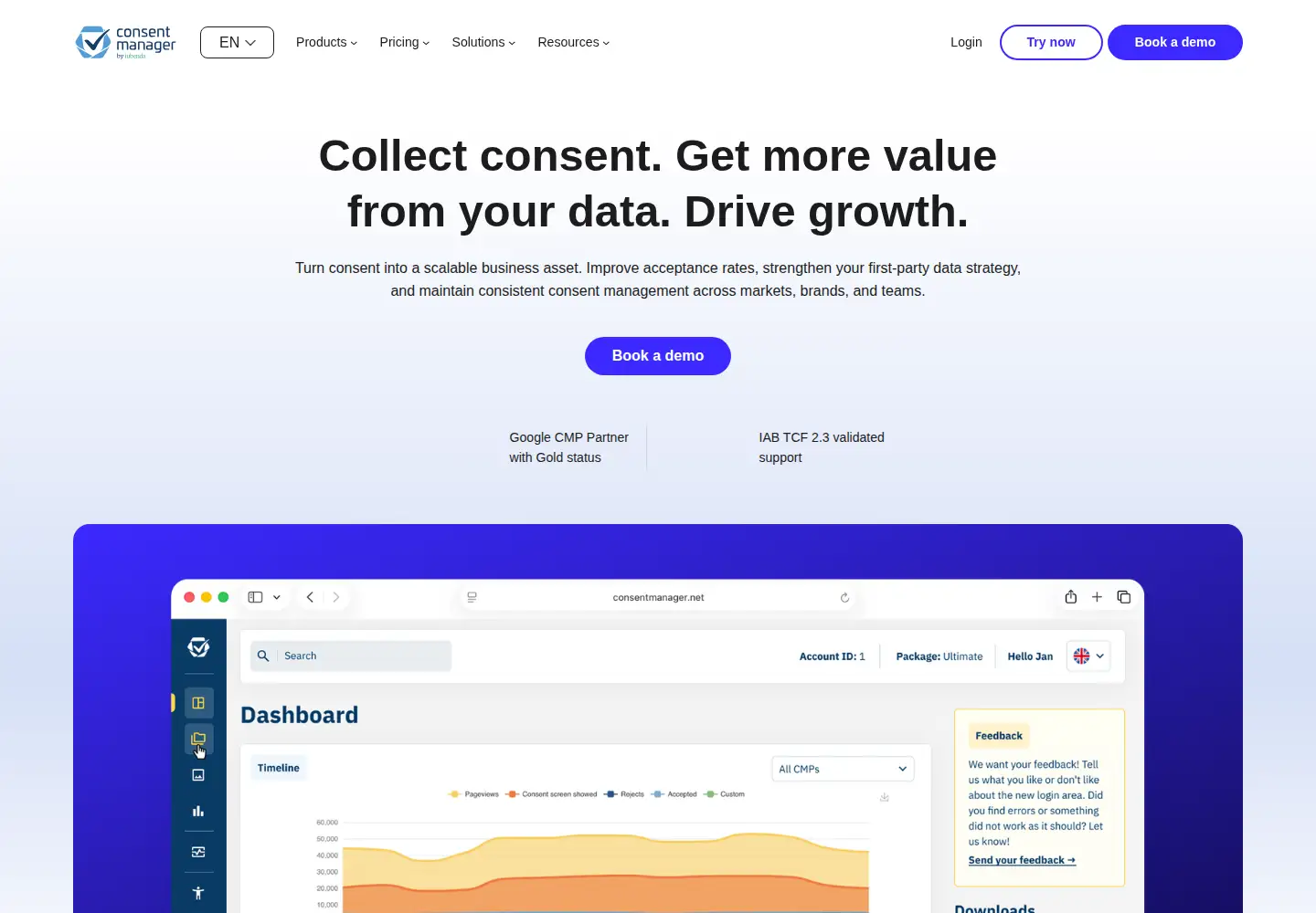 Screenshot of consentmanager.net