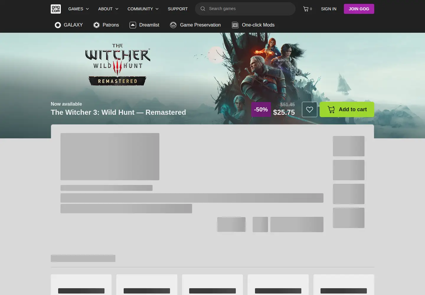 Screenshot of gog.com