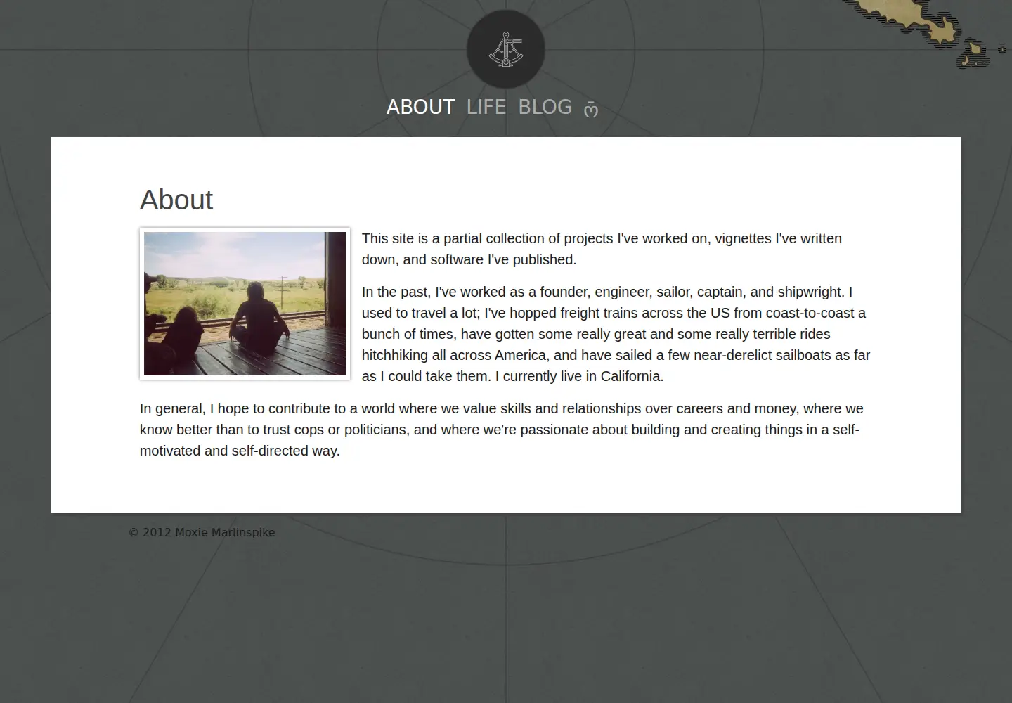 Captured homepage of thoughtcrime.org in the current scan