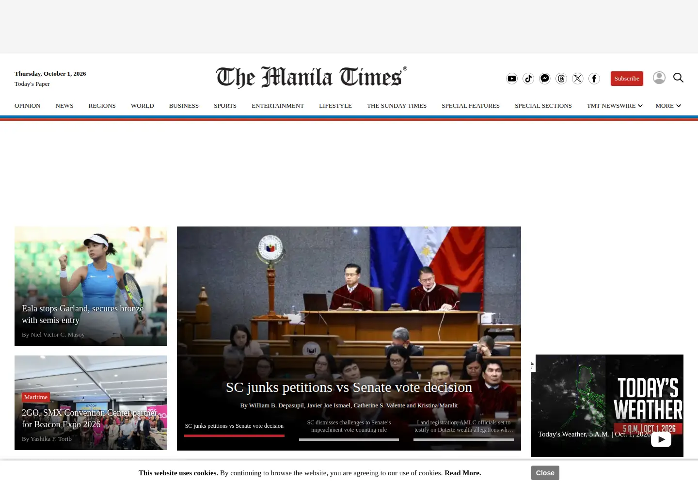 Screenshot of manilatimes.net