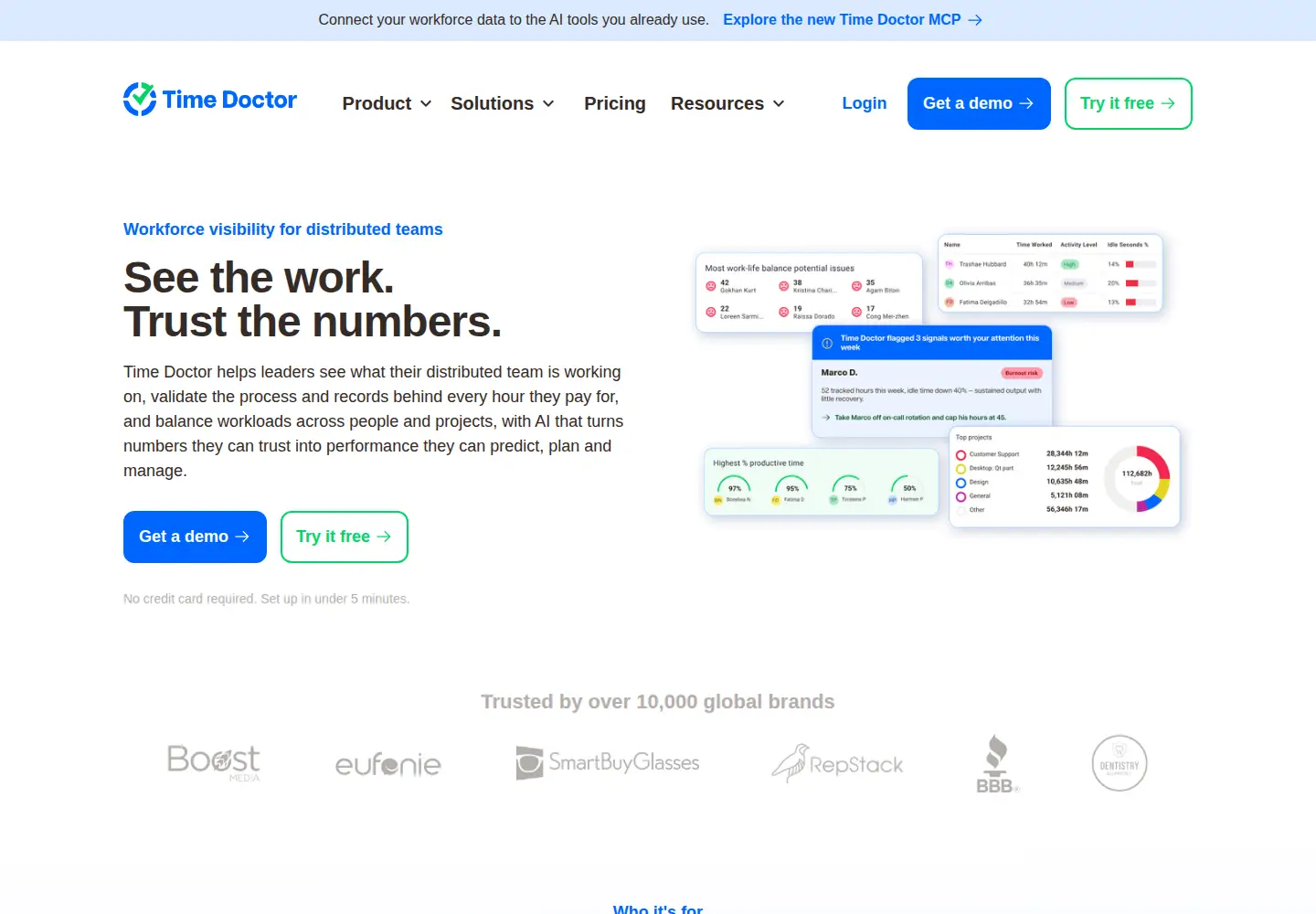 Screenshot of timedoctor.com