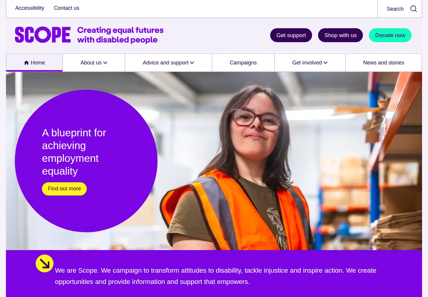 Screenshot of scope.org.uk