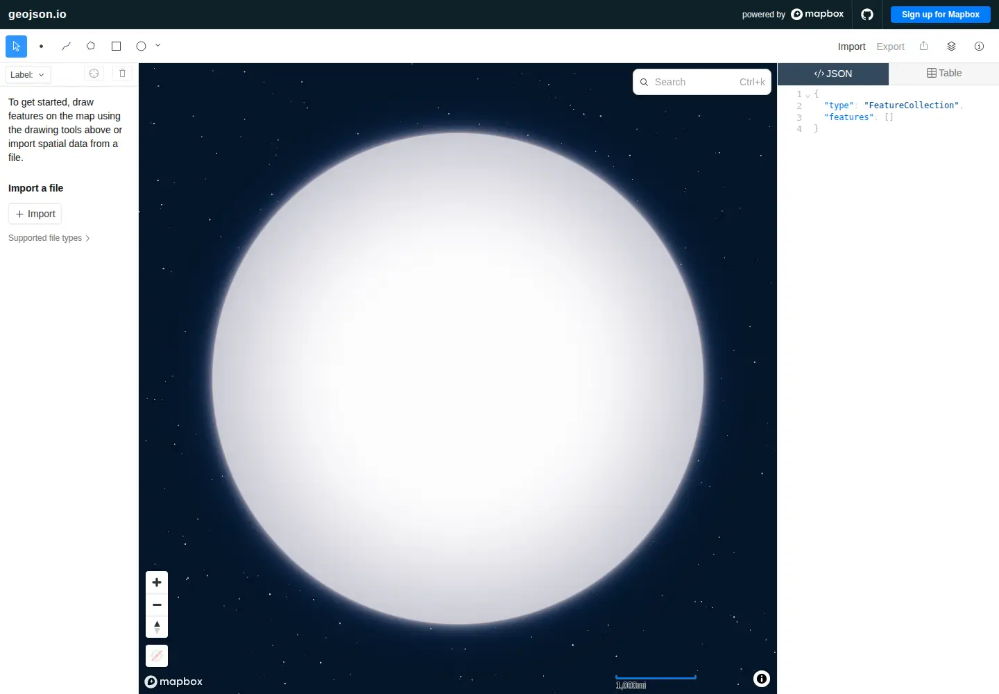 Screenshot of geojson.io