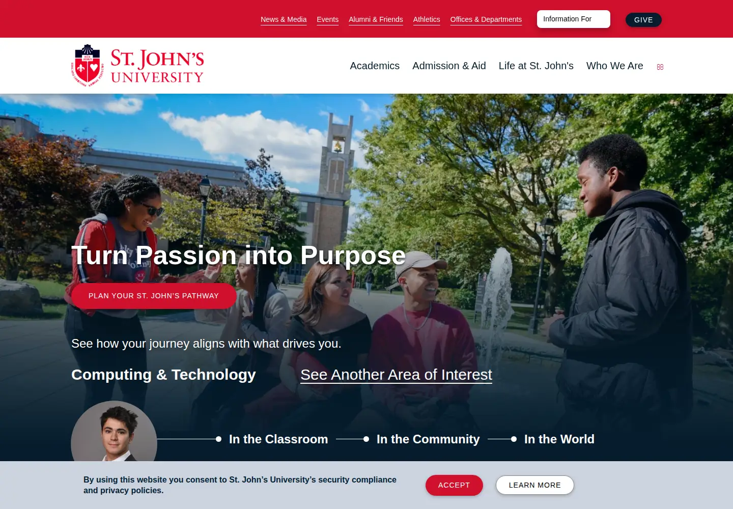 Screenshot of stjohns.edu