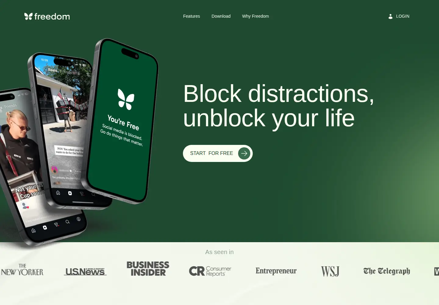 Screenshot of freedom.to