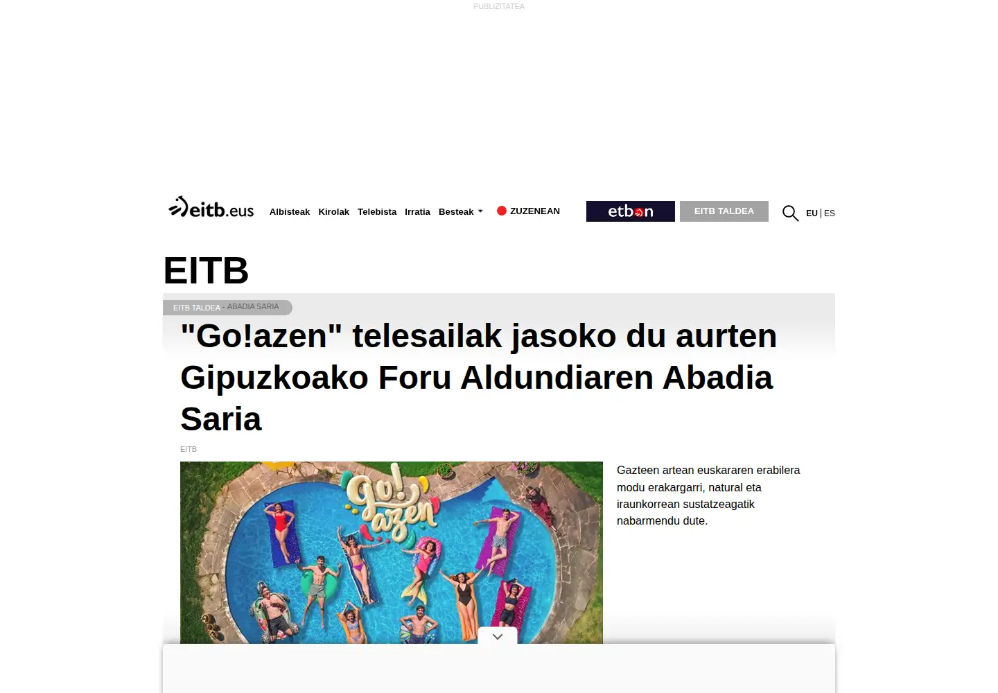 Screenshot of eitb.eus