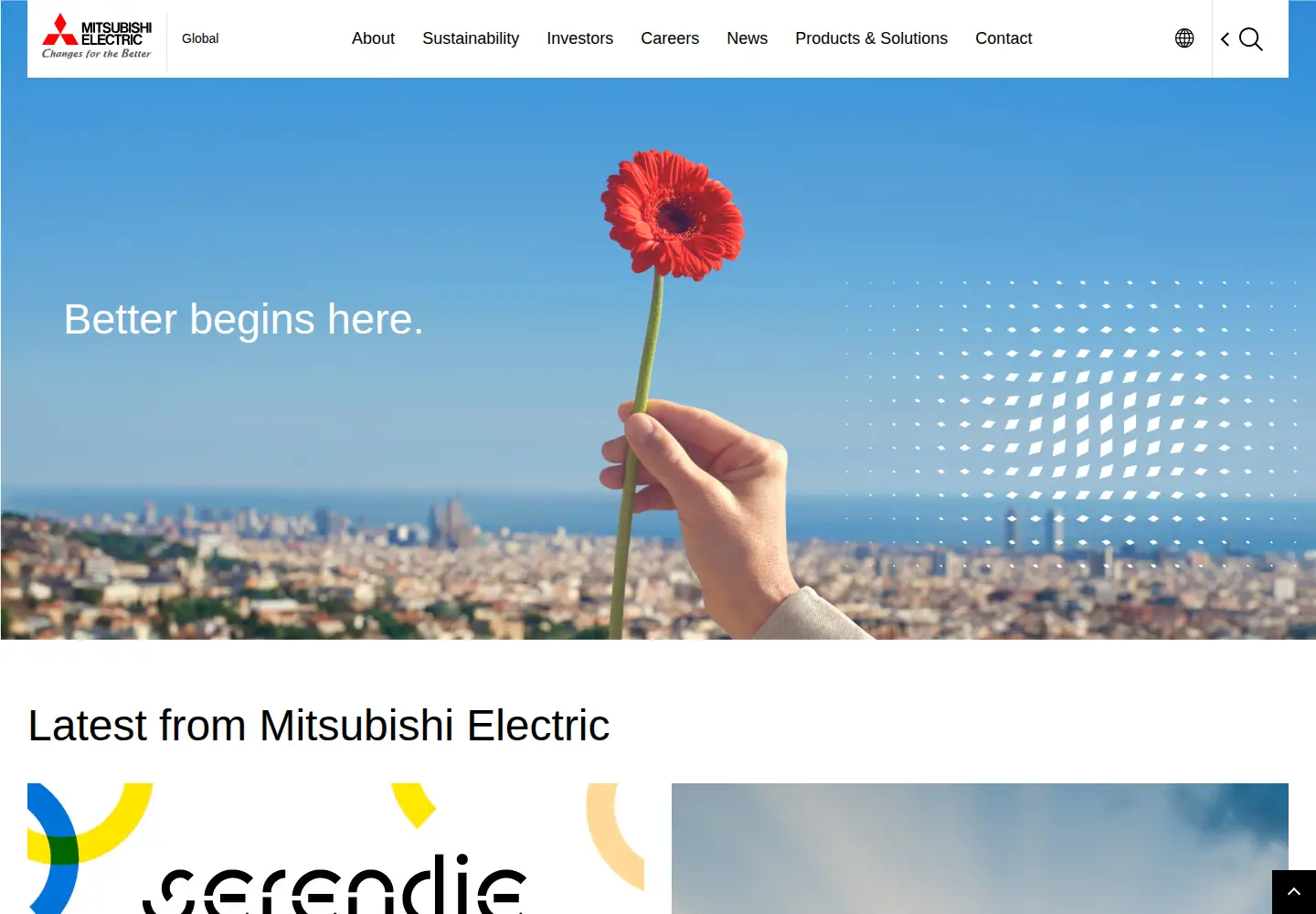 Screenshot of mitsubishielectric.com
