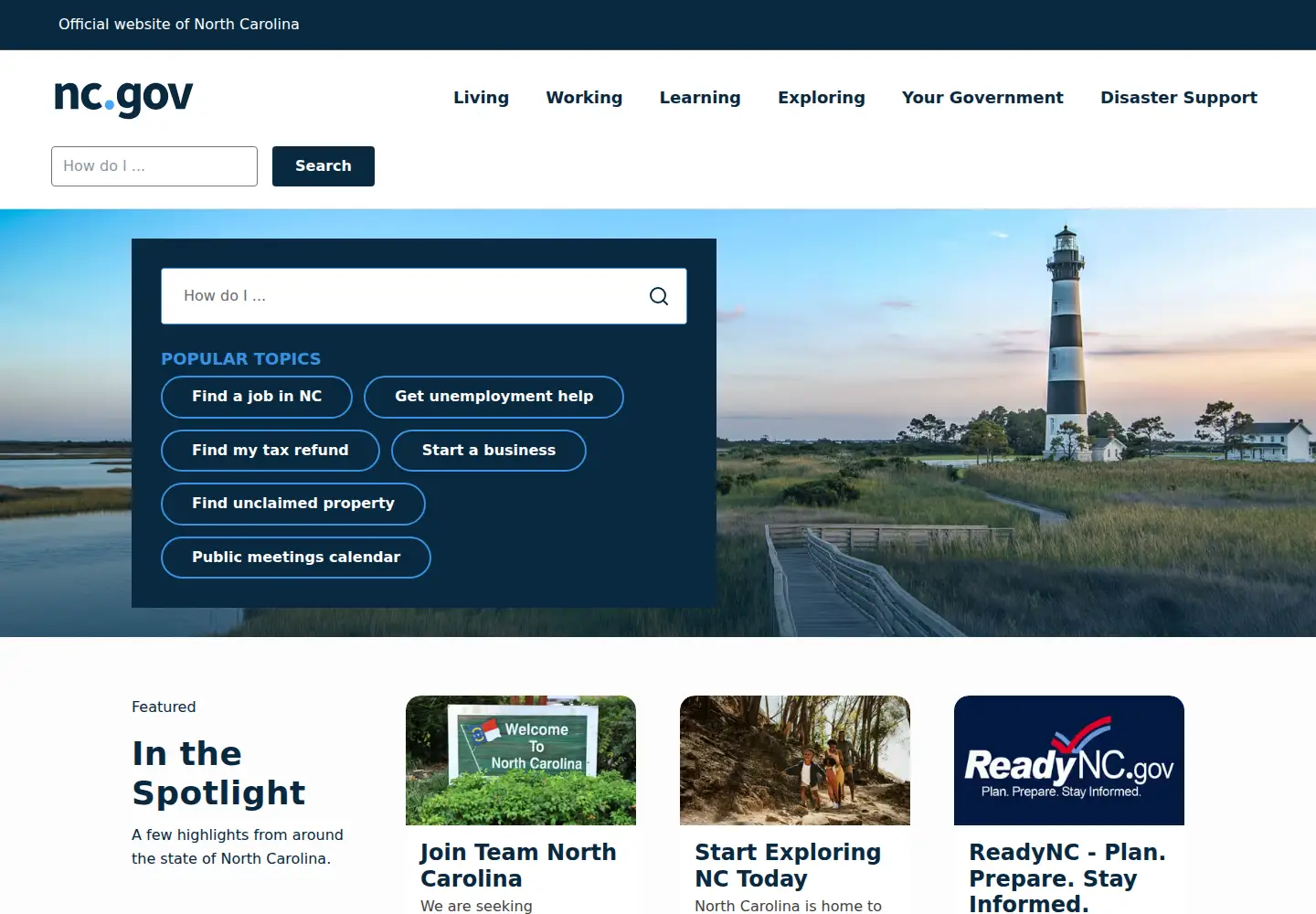 Screenshot of state.nc.us