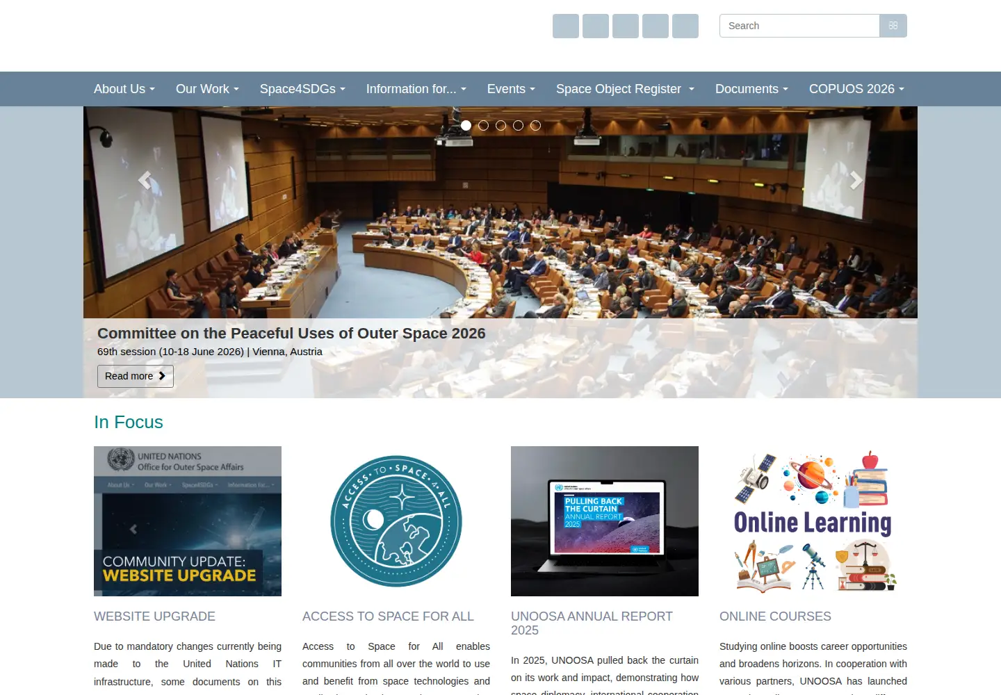 Screenshot of unoosa.org