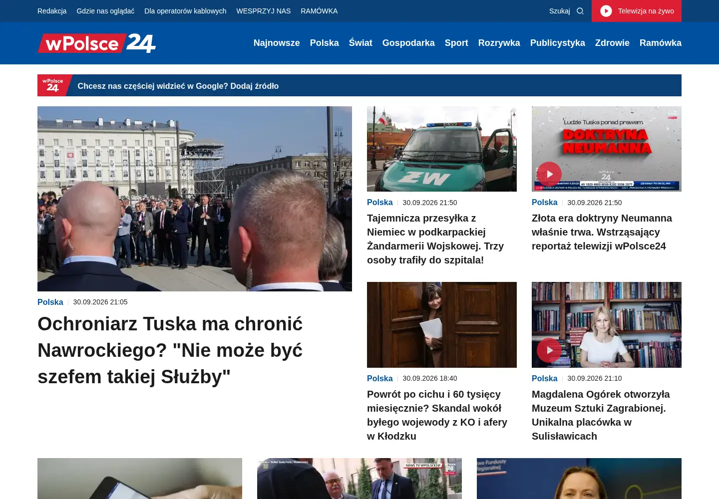 Screenshot of wpolsce24.tv