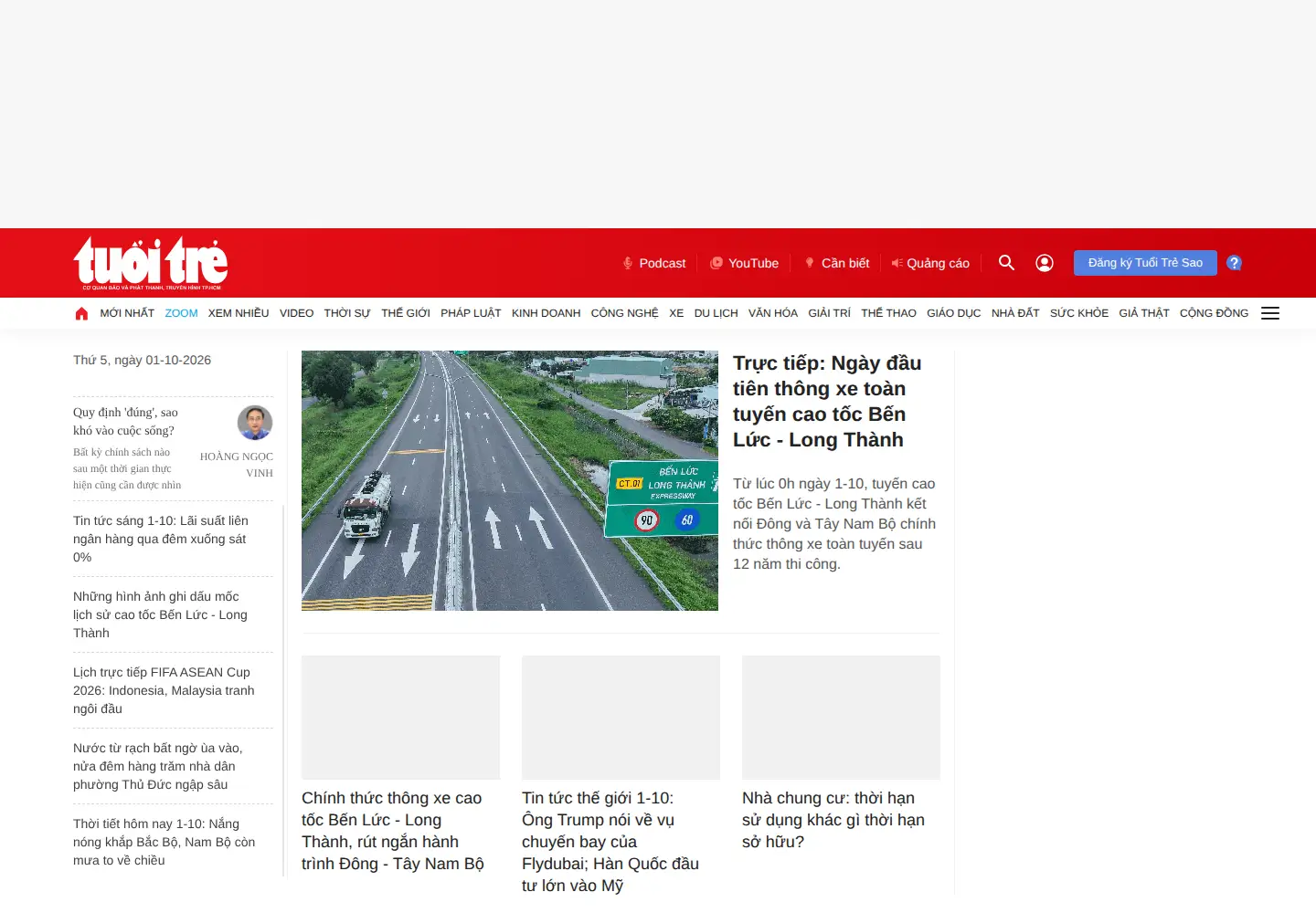 Screenshot of tuoitre.vn