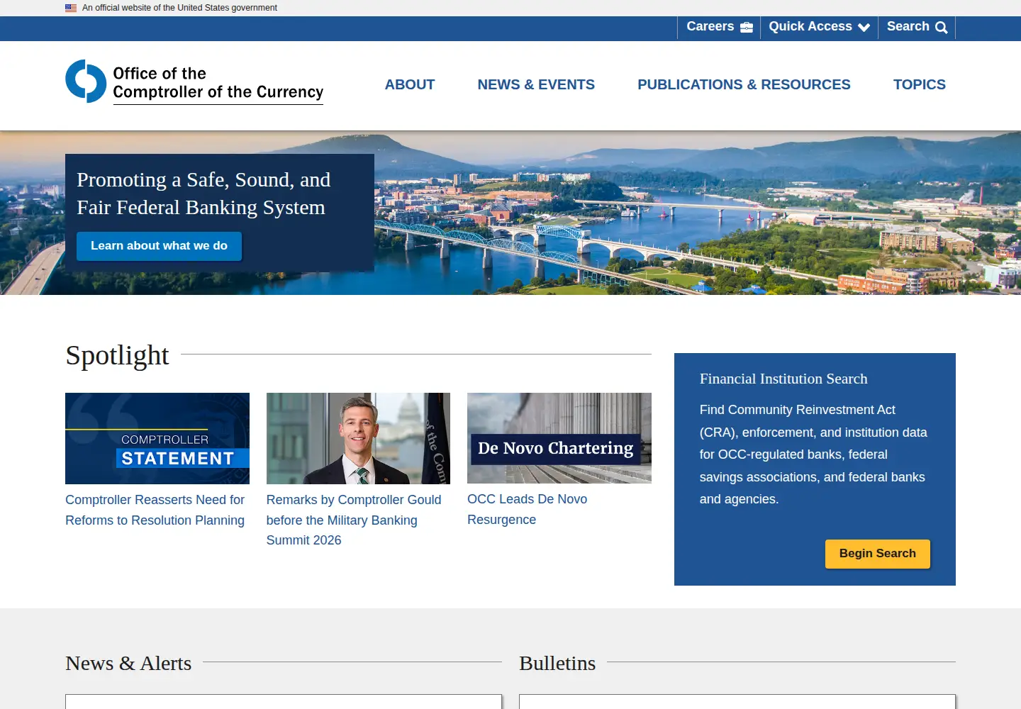 Screenshot of occ.gov