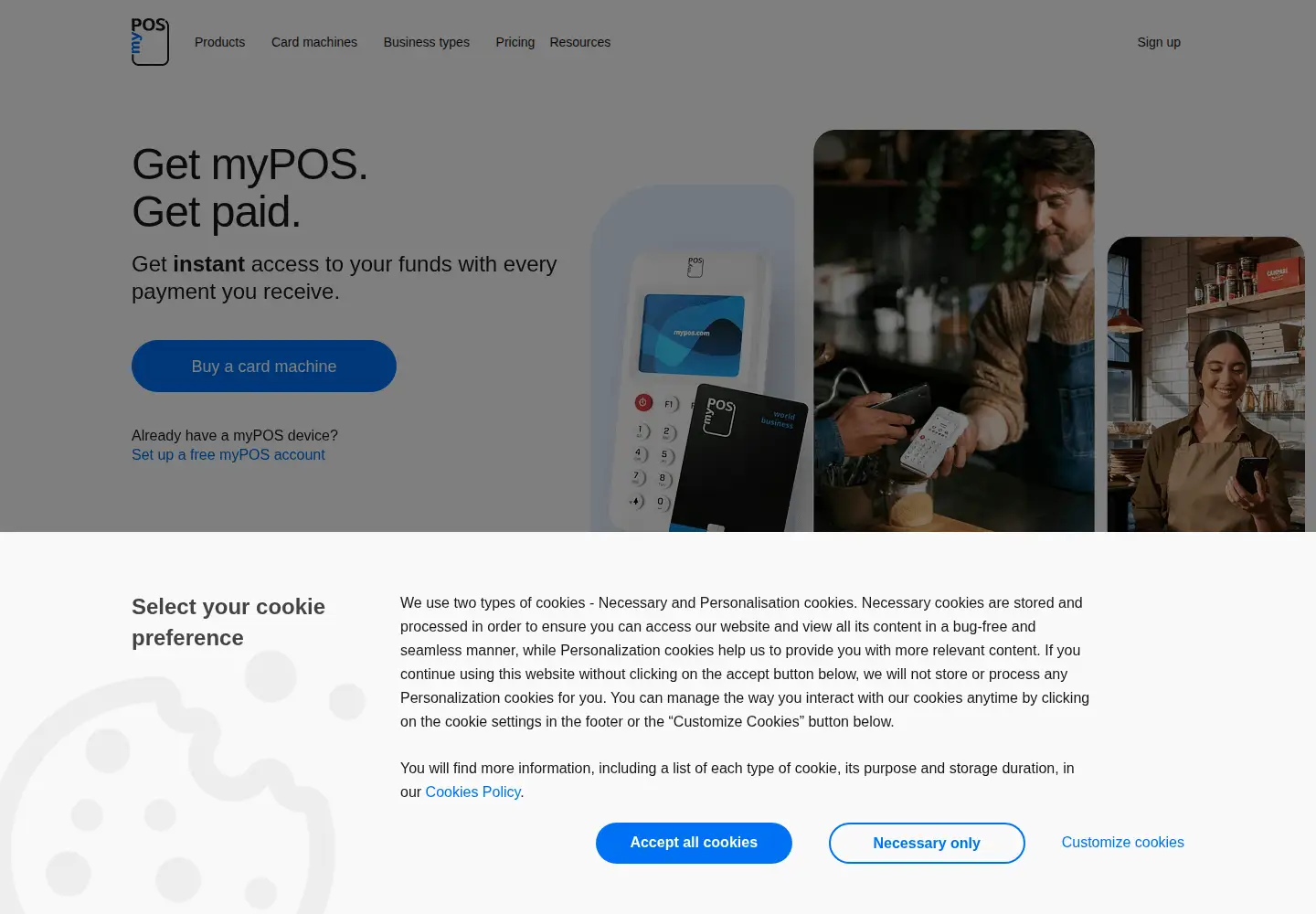 Screenshot of mypos.com