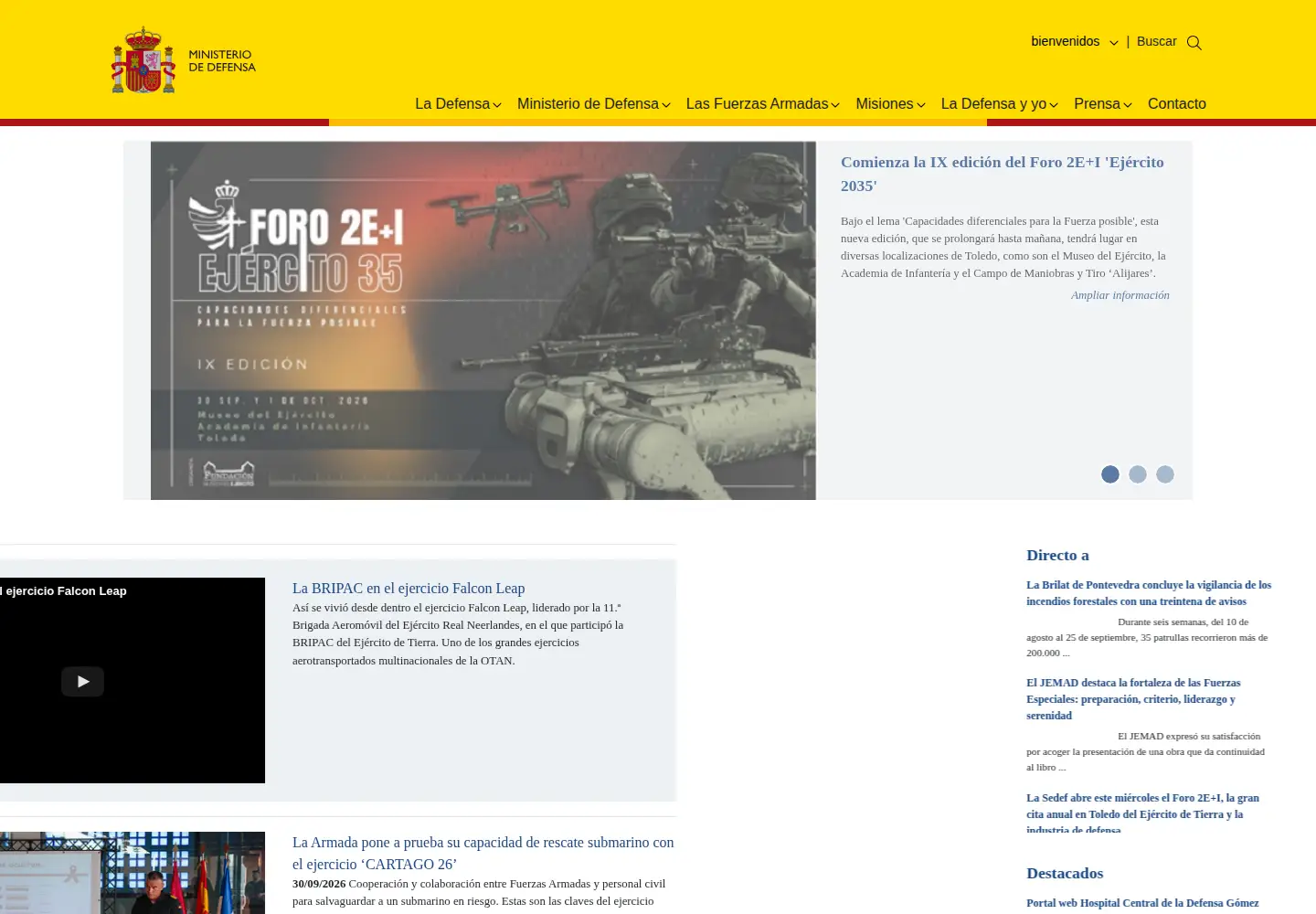 Screenshot of defensa.gob.es