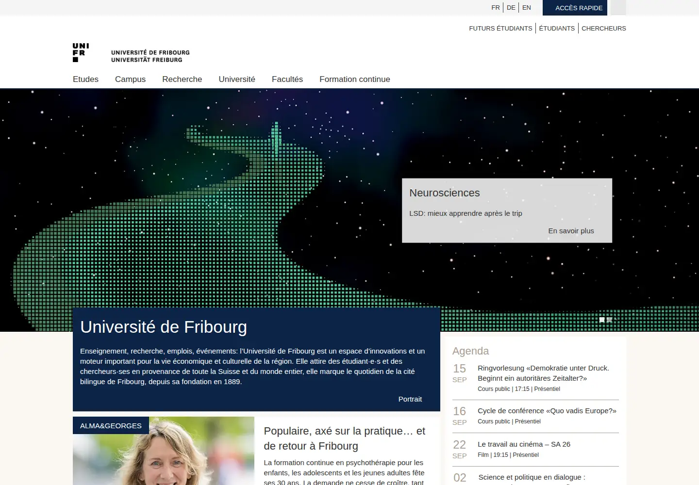 Screenshot of unifr.ch