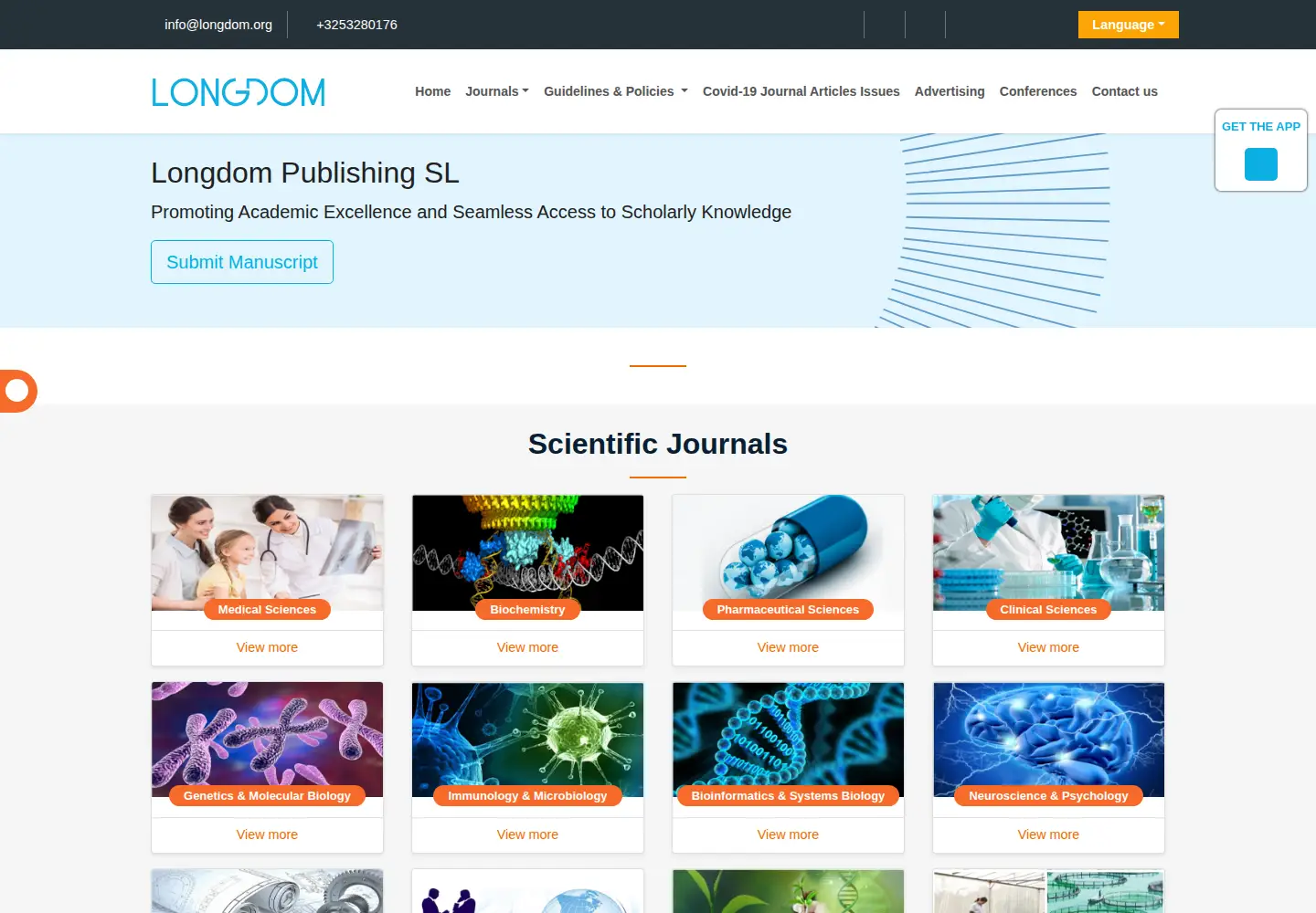 Screenshot of longdom.org