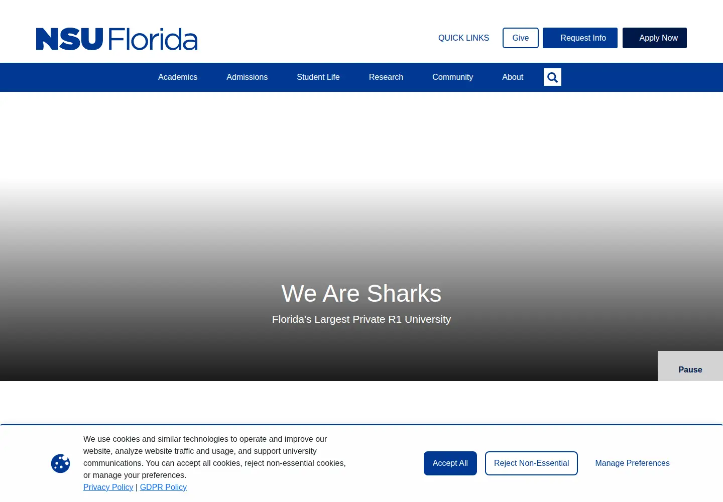 Screenshot of nova.edu