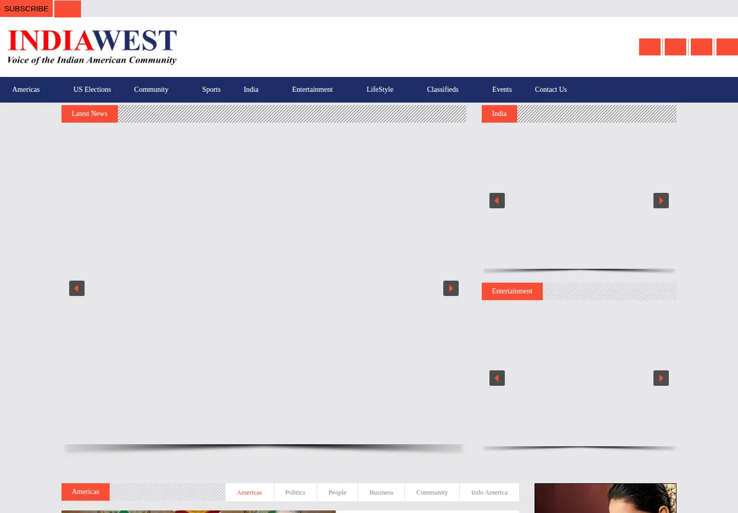 Screenshot of indiawest.com