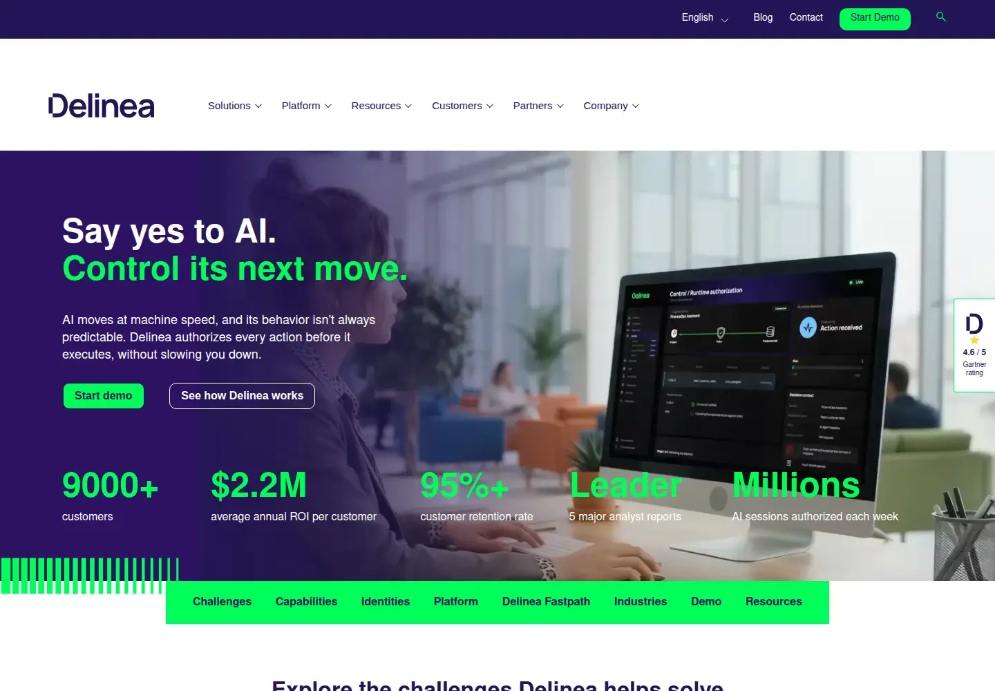 Screenshot of delinea.com