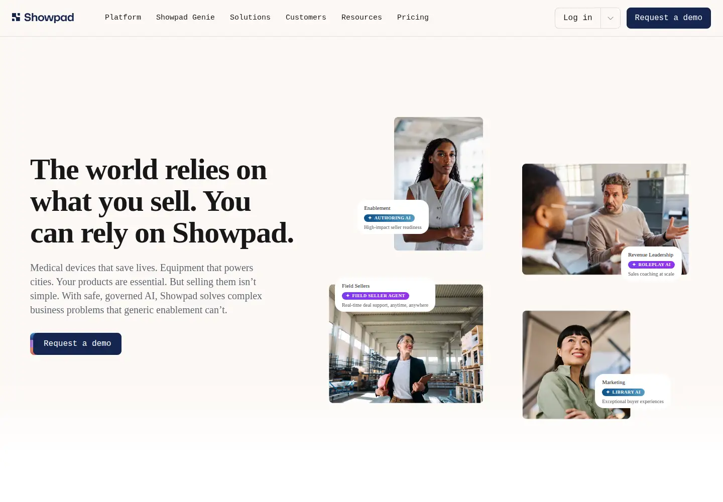 Screenshot of showpad.com