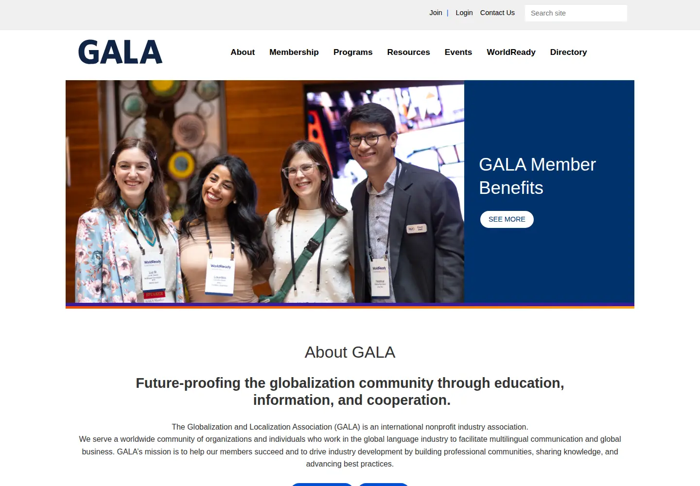 Screenshot of gala-global.org