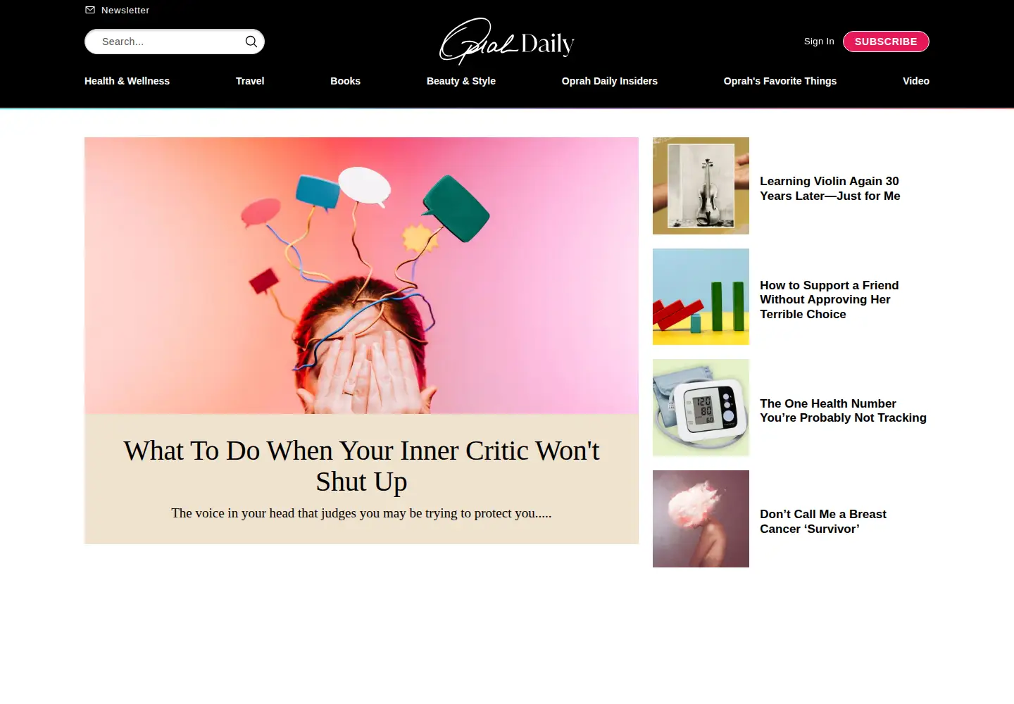 Screenshot of oprahdaily.com