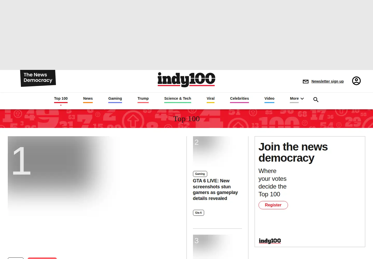 Screenshot of indy100.com