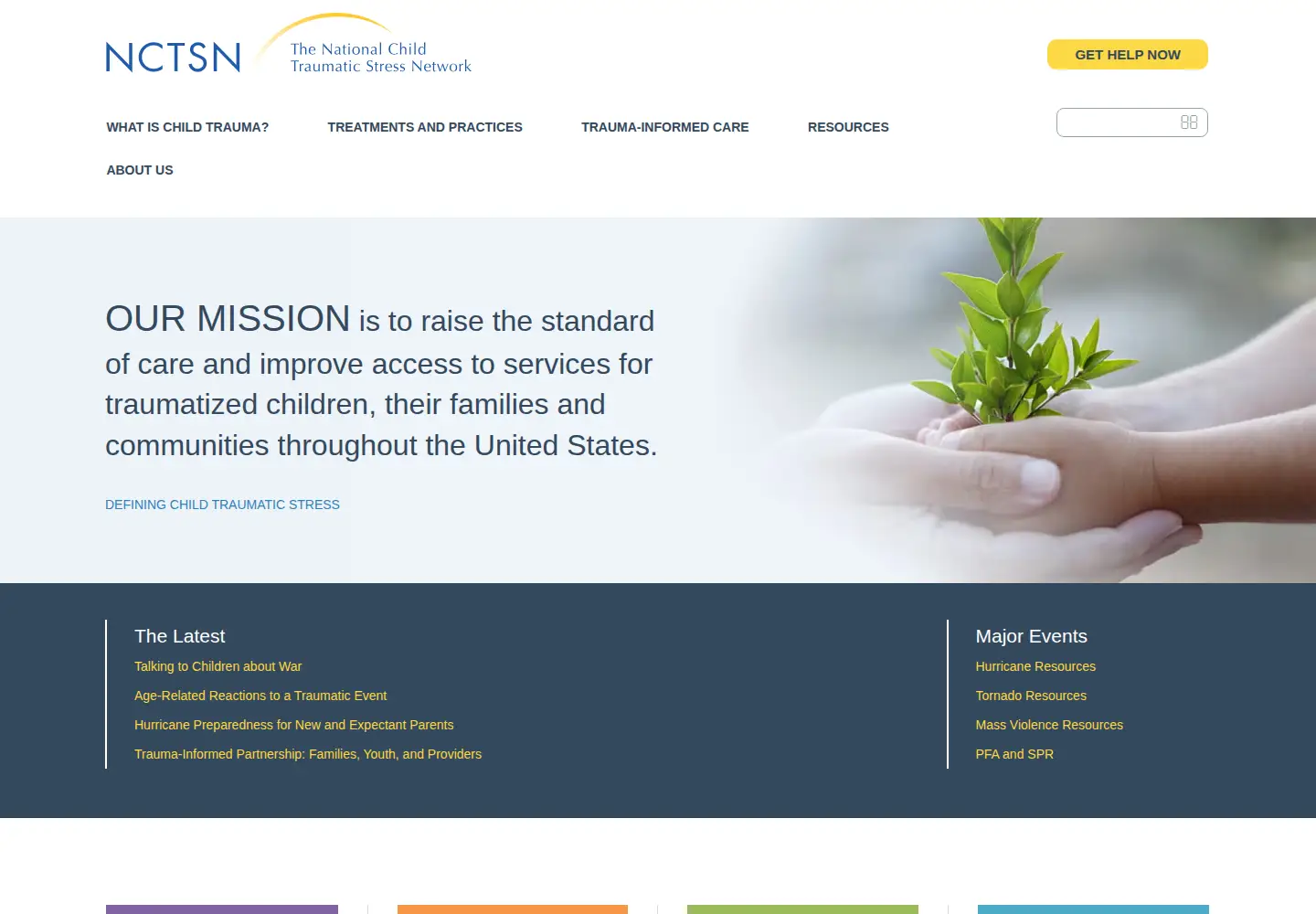 Screenshot of nctsn.org