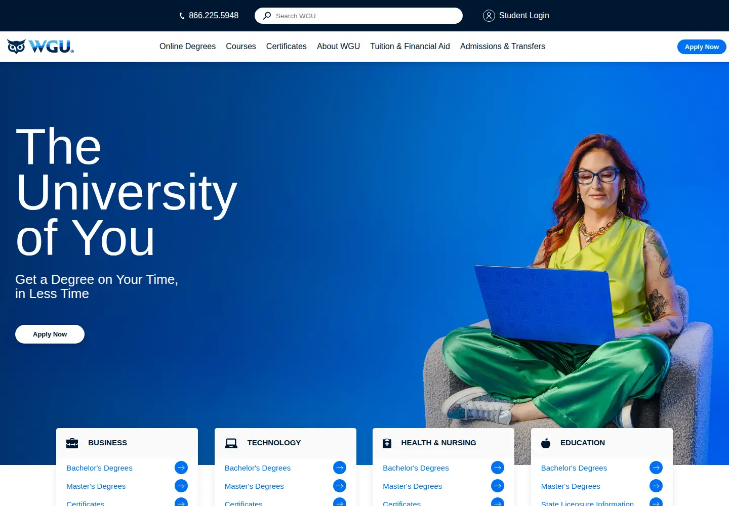 Screenshot of wgu.edu