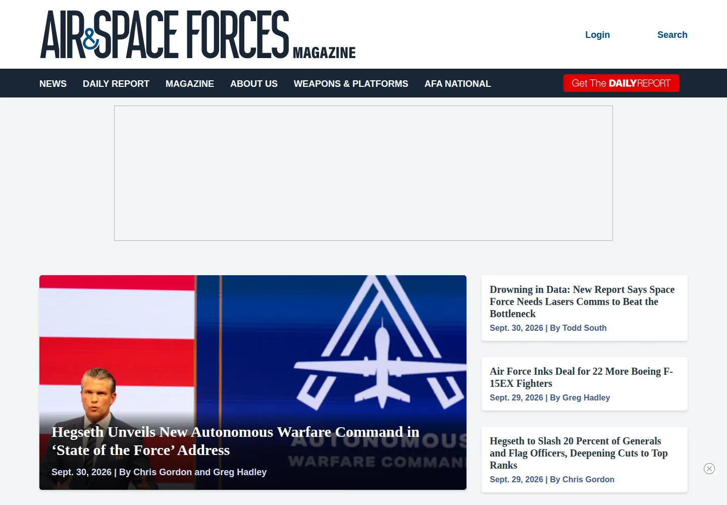 Screenshot of airandspaceforces.com