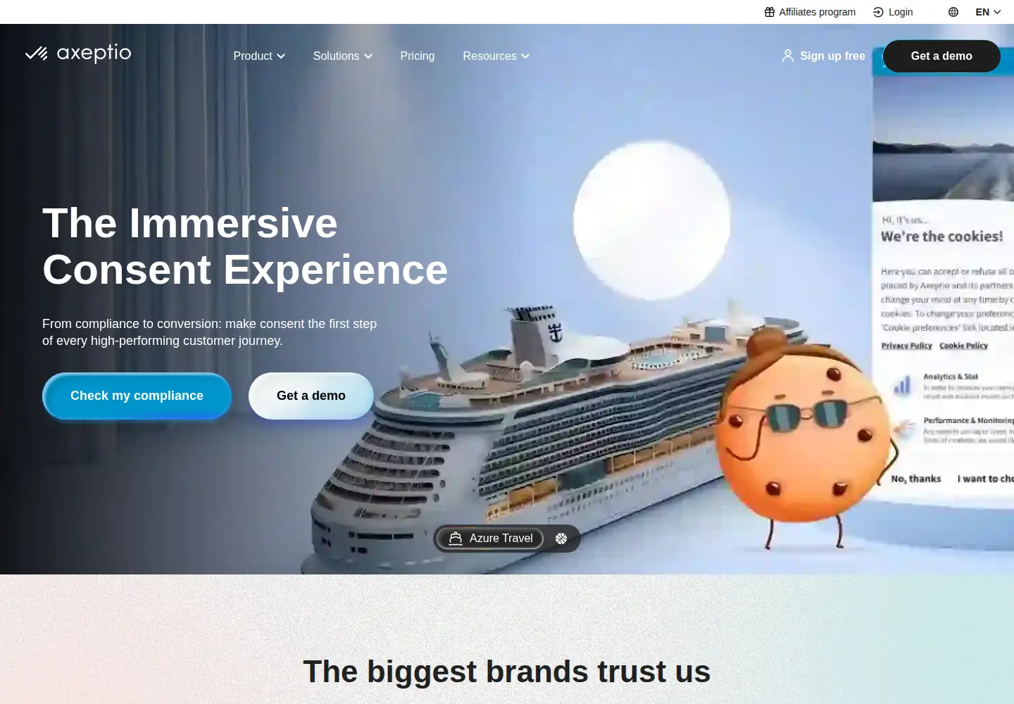 Screenshot of axeptio.eu