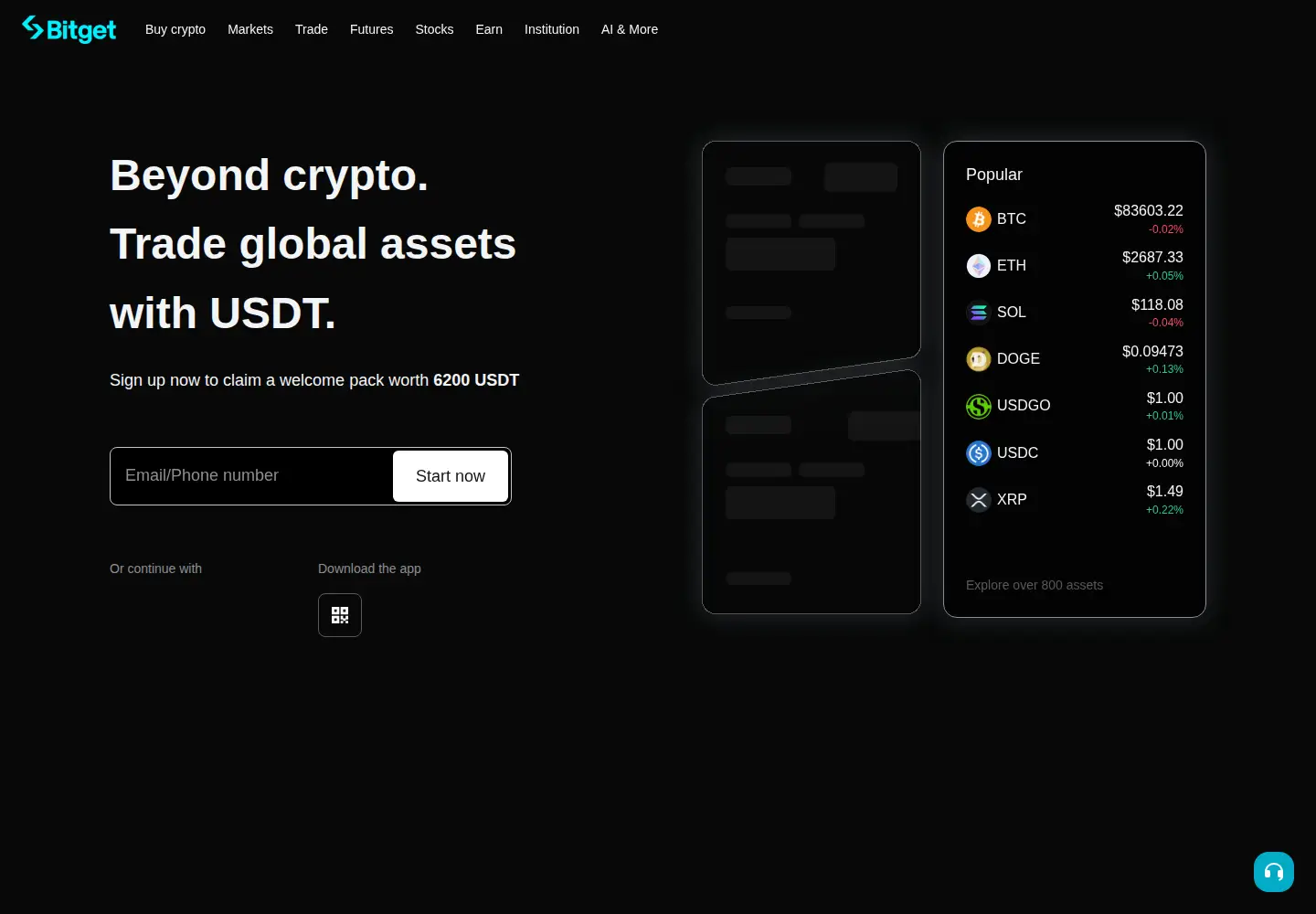 Screenshot of bitget.com