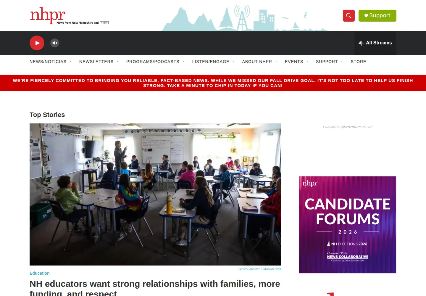 Screenshot of nhpr.org