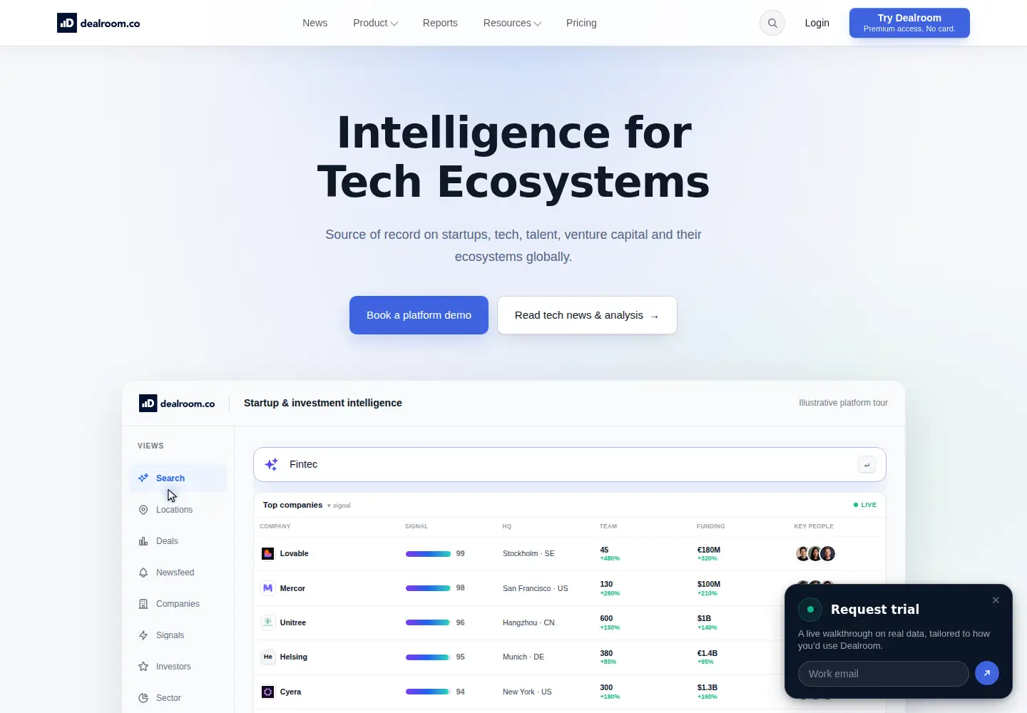 Screenshot of dealroom.co
