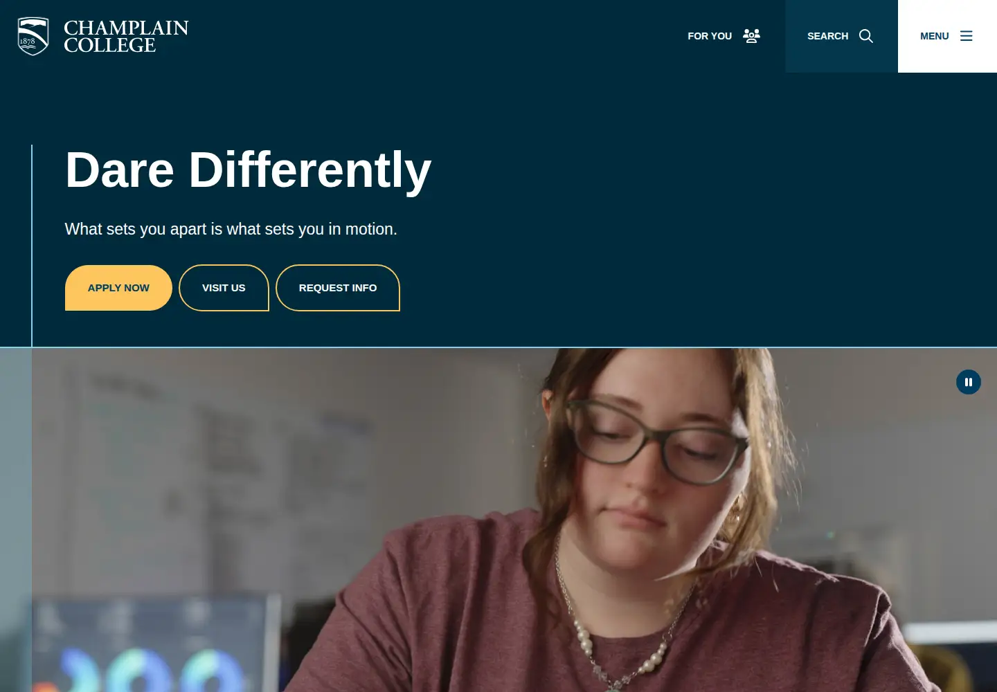 Screenshot of champlain.edu