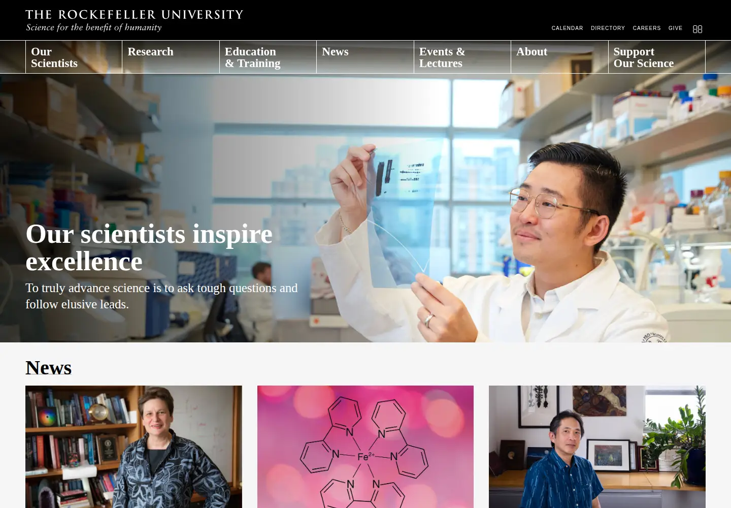 Screenshot of rockefeller.edu
