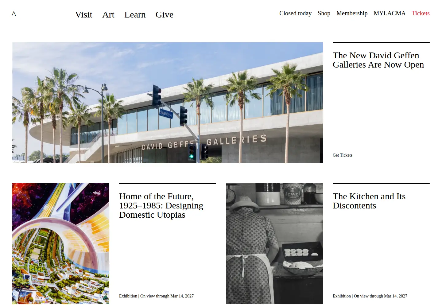 Screenshot of lacma.org