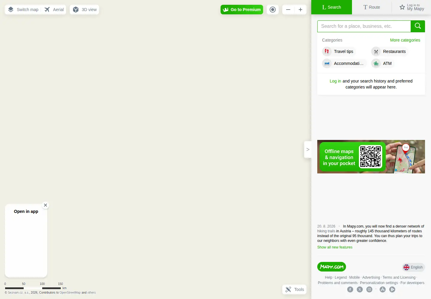 Screenshot of mapy.com