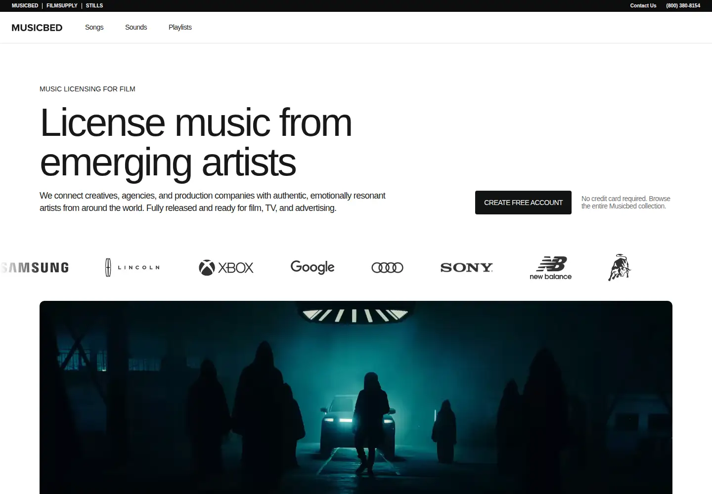 Screenshot of musicbed.com