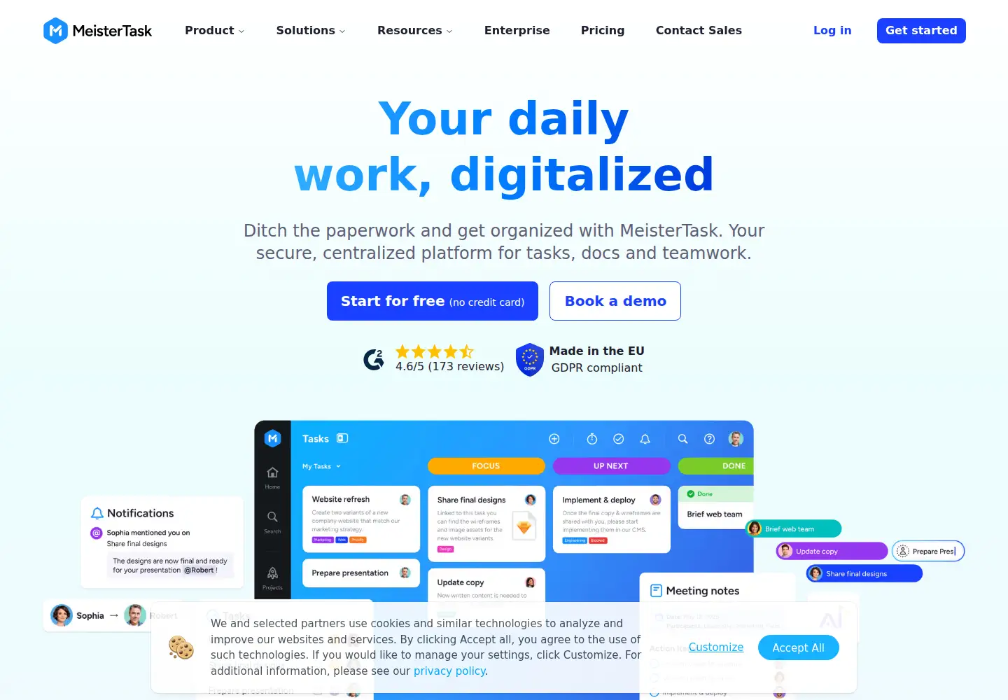 Screenshot of meistertask.com