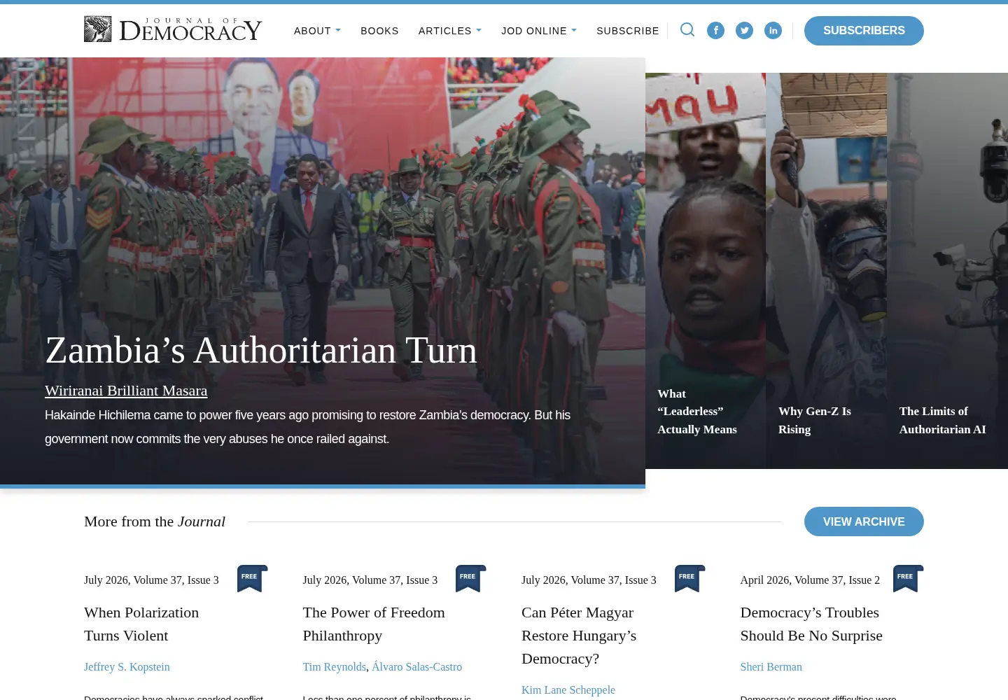 Screenshot of journalofdemocracy.org