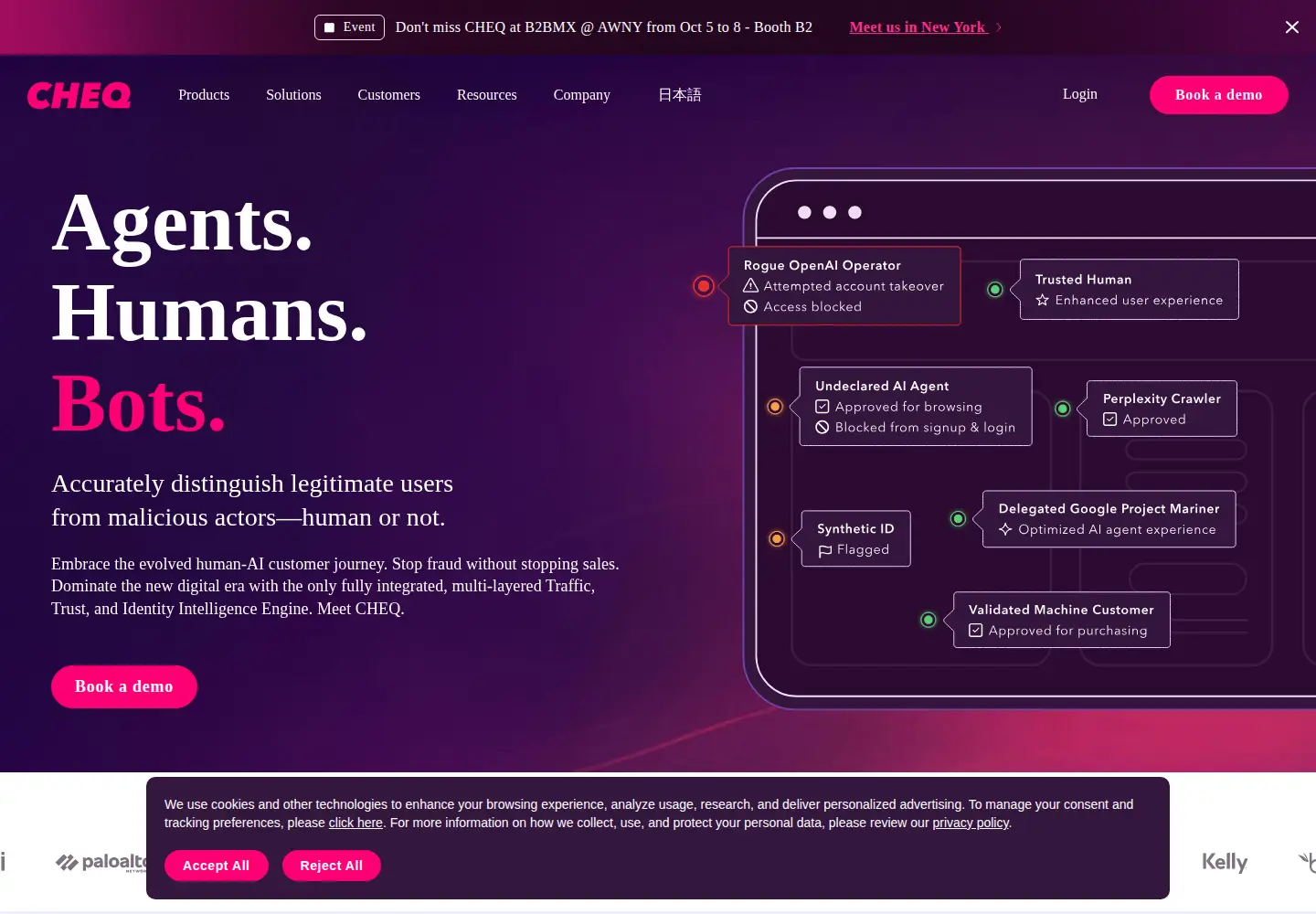 Screenshot of cheq.ai