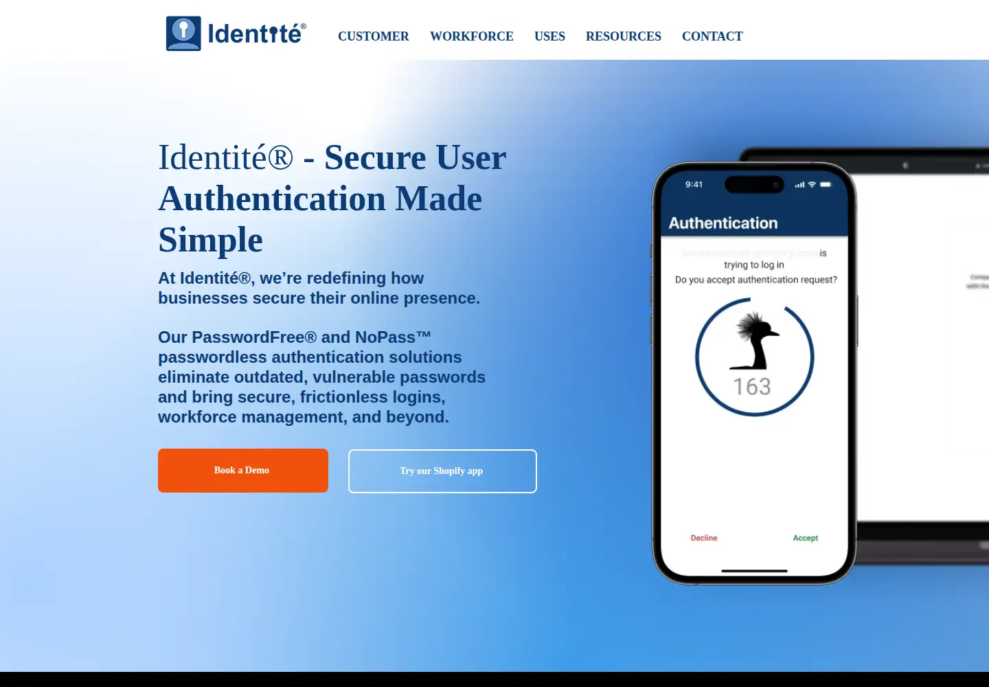Screenshot of identite.us